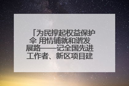 为民撑起权益保护伞 用情铺就和谐发展路——记全国先进工作者、新区项目建设中心干部卢小勇